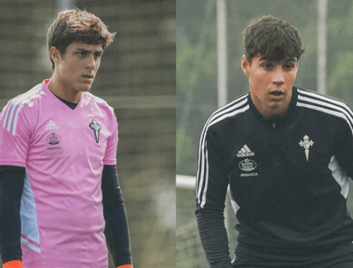 César Fernández y Álvaro Santos con la sub-19