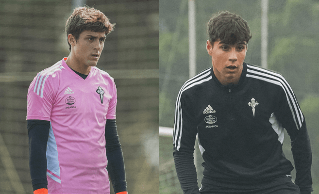 César Fernández y Álvaro Santos con la sub-19
