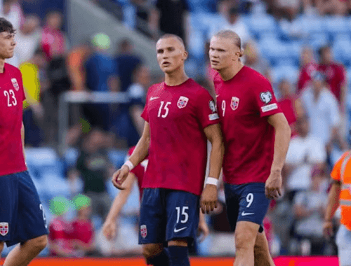 Jørgen Strand Larsen tuvo minutos con Noruega
