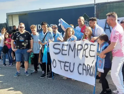 La afición del Celta abarrota la Cidade Deportiva Afouteza