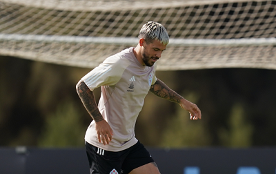 Carles Pérez en un entrenamiento