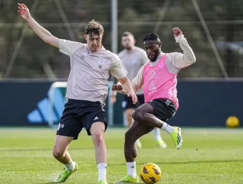 Bamba y Larsen en un entrenamiento