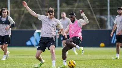Bamba y Larsen en un entrenamiento